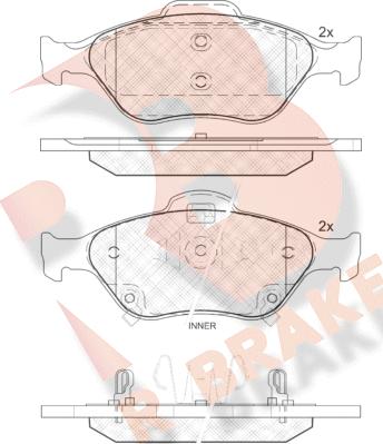 R Brake RB1877 - Kit de plaquettes de frein, frein à disque cwaw.fr