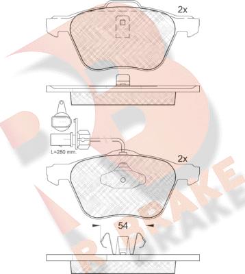 R Brake RB1395 - Kit de plaquettes de frein, frein à disque cwaw.fr