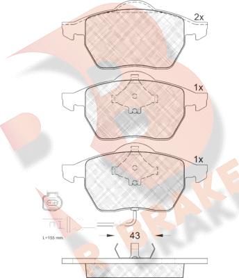 R Brake RB1396 - Kit de plaquettes de frein, frein à disque cwaw.fr