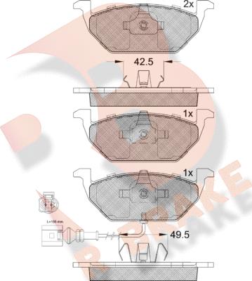 R Brake RB1349-400 - Kit de plaquettes de frein, frein à disque cwaw.fr