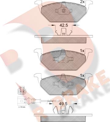 R Brake RB1349-396 - Kit de plaquettes de frein, frein à disque cwaw.fr