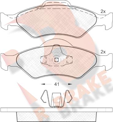 R Brake RB1344 - Kit de plaquettes de frein, frein à disque cwaw.fr