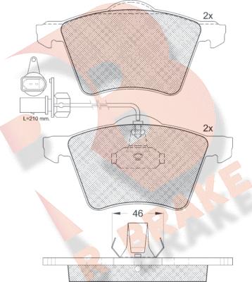 R Brake RB1350 - Kit de plaquettes de frein, frein à disque cwaw.fr