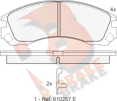 R Brake RB1358 - Kit de plaquettes de frein, frein à disque cwaw.fr