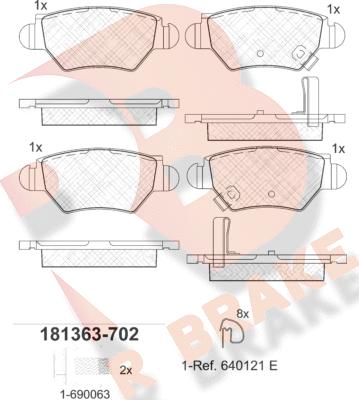 R Brake RB1363-702 - Kit de plaquettes de frein, frein à disque cwaw.fr