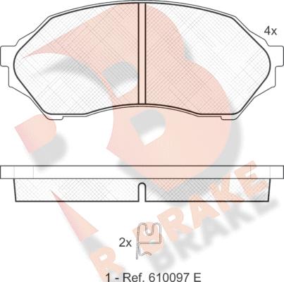 R Brake RB1309 - Kit de plaquettes de frein, frein à disque cwaw.fr