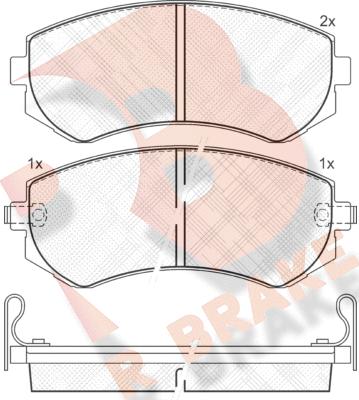 R Brake RB1300 - Kit de plaquettes de frein, frein à disque cwaw.fr