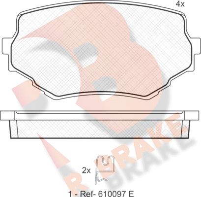 R Brake RB1319 - Kit de plaquettes de frein, frein à disque cwaw.fr