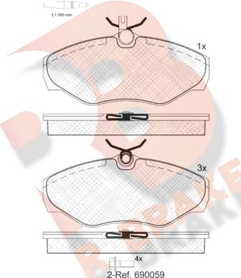 R Brake RB1315-203 - Kit de plaquettes de frein, frein à disque cwaw.fr