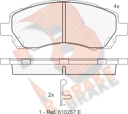 R Brake RB1318 - Kit de plaquettes de frein, frein à disque cwaw.fr