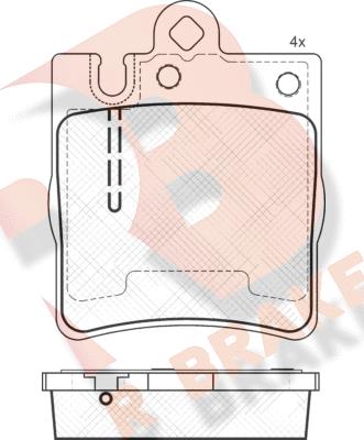 R Brake RB1312-202 - Kit de plaquettes de frein, frein à disque cwaw.fr