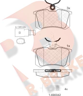 R Brake RB1387-203 - Kit de plaquettes de frein, frein à disque cwaw.fr