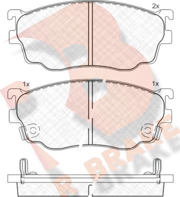 R Brake RB1334 - Kit de plaquettes de frein, frein à disque cwaw.fr