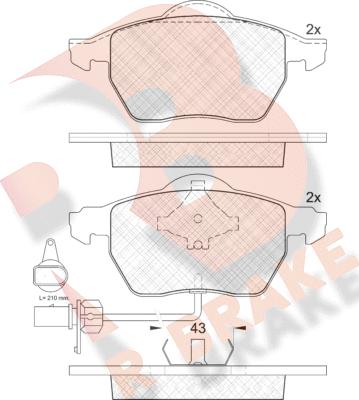 R Brake RB1331-203 - Kit de plaquettes de frein, frein à disque cwaw.fr