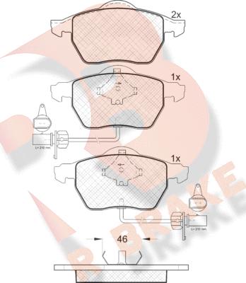 R Brake RB1331 - Kit de plaquettes de frein, frein à disque cwaw.fr