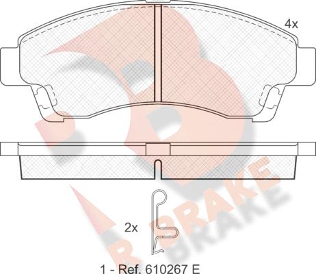 R Brake RB1324 - Kit de plaquettes de frein, frein à disque cwaw.fr