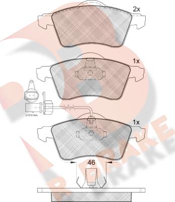 R Brake RB1320 - Kit de plaquettes de frein, frein à disque cwaw.fr