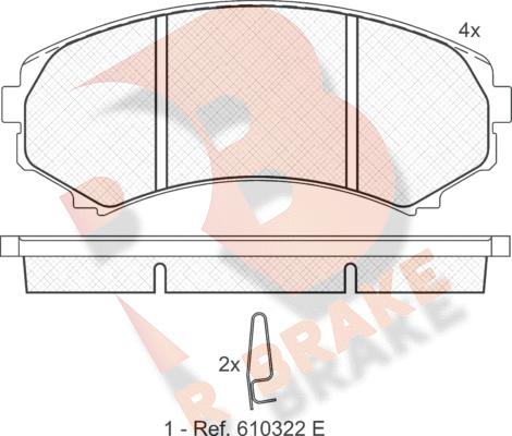 R Brake RB1374 - Kit de plaquettes de frein, frein à disque cwaw.fr