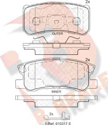 R Brake RB1375-202 - Kit de plaquettes de frein, frein à disque cwaw.fr