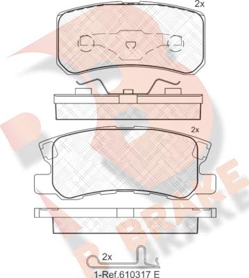 R Brake RB1375 - Kit de plaquettes de frein, frein à disque cwaw.fr