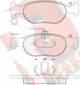 R Brake RB1376 - Kit de plaquettes de frein, frein à disque cwaw.fr