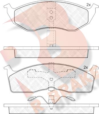 R Brake RB1377 - Kit de plaquettes de frein, frein à disque cwaw.fr