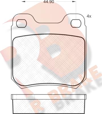 R Brake RB1299 - Kit de plaquettes de frein, frein à disque cwaw.fr