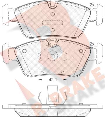 R Brake RB1295 - Kit de plaquettes de frein, frein à disque cwaw.fr