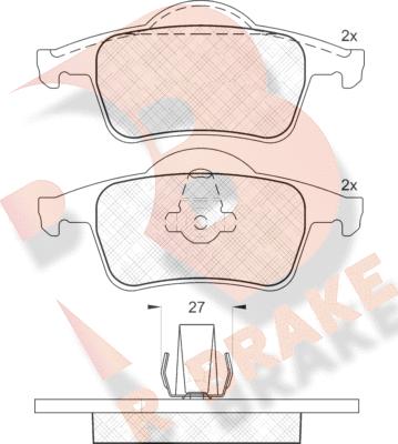 R Brake RB1298 - Kit de plaquettes de frein, frein à disque cwaw.fr