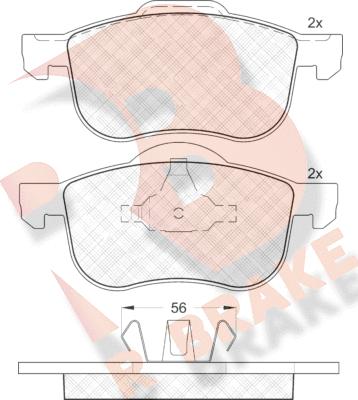 R Brake RB1297 - Kit de plaquettes de frein, frein à disque cwaw.fr