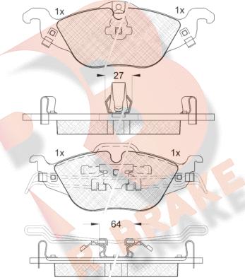 R Brake RB1249 - Kit de plaquettes de frein, frein à disque cwaw.fr