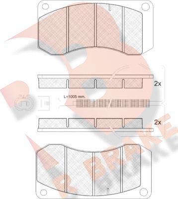 R Brake RB1244 - Kit de plaquettes de frein, frein à disque cwaw.fr