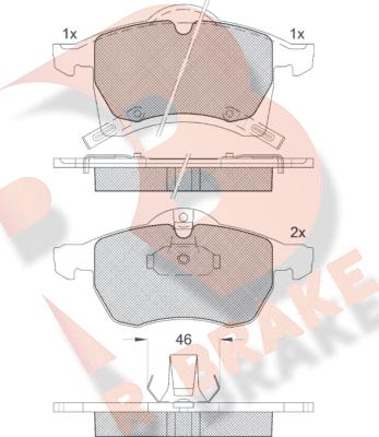 R Brake RB1248 - Kit de plaquettes de frein, frein à disque cwaw.fr