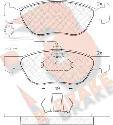 R Brake RB1243 - Kit de plaquettes de frein, frein à disque cwaw.fr