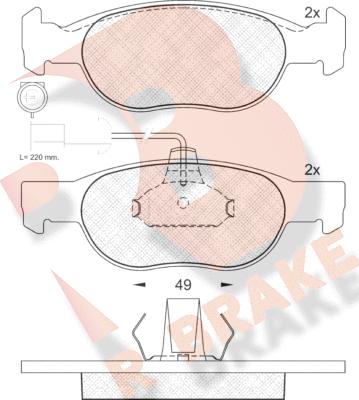 R Brake RB1242 - Kit de plaquettes de frein, frein à disque cwaw.fr