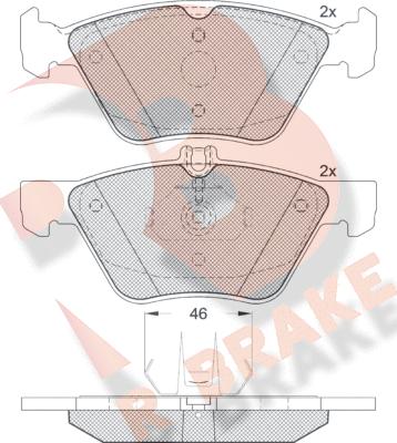 R Brake RB1259 - Kit de plaquettes de frein, frein à disque cwaw.fr