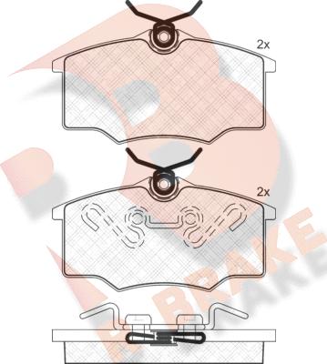 R Brake RB1250 - Kit de plaquettes de frein, frein à disque cwaw.fr