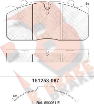 R Brake RB1253 - Kit de plaquettes de frein, frein à disque cwaw.fr