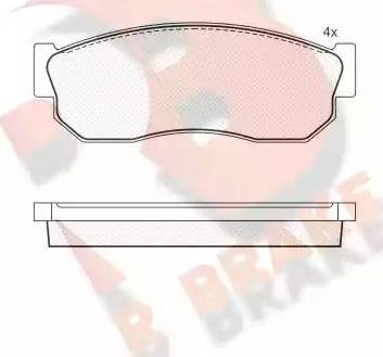 R Brake RB1252 - Kit de plaquettes de frein, frein à disque cwaw.fr