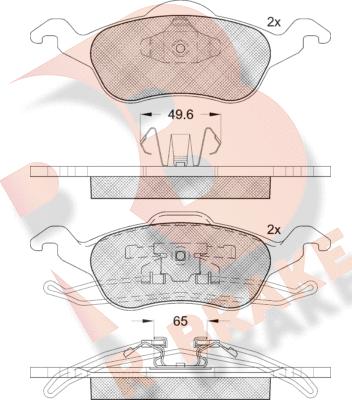 R Brake RB1264 - Kit de plaquettes de frein, frein à disque cwaw.fr