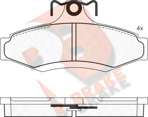 R Brake RB1261 - Kit de plaquettes de frein, frein à disque cwaw.fr