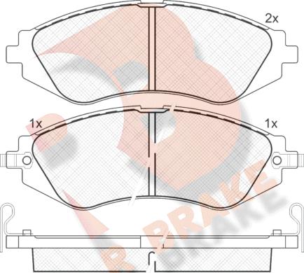 R Brake RB1263 - Kit de plaquettes de frein, frein à disque cwaw.fr