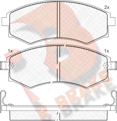 R Brake RB1267 - Kit de plaquettes de frein, frein à disque cwaw.fr