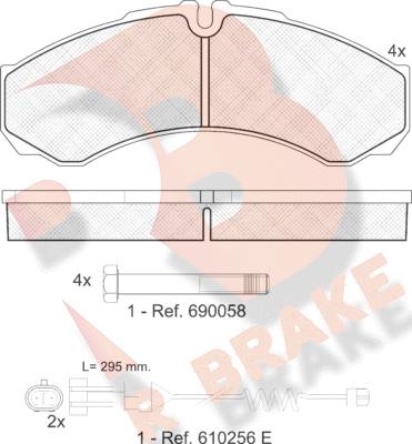 R Brake RB1208-117 - Kit de plaquettes de frein, frein à disque cwaw.fr