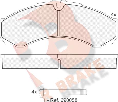 R Brake RB1208 - Kit de plaquettes de frein, frein à disque cwaw.fr