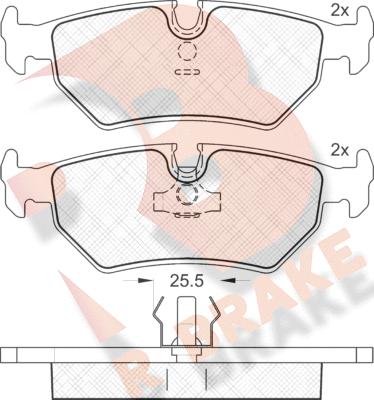 R Brake RB1214 - Kit de plaquettes de frein, frein à disque cwaw.fr