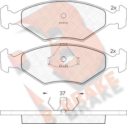 R Brake RB1215 - Kit de plaquettes de frein, frein à disque cwaw.fr