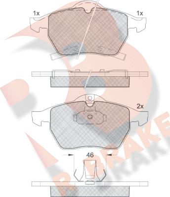 R Brake RB1218 - Kit de plaquettes de frein, frein à disque cwaw.fr