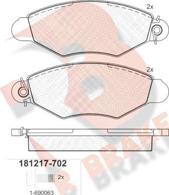 R Brake RB1217-702 - Kit de plaquettes de frein, frein à disque cwaw.fr