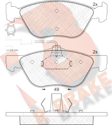 R Brake RB1283 - Kit de plaquettes de frein, frein à disque cwaw.fr